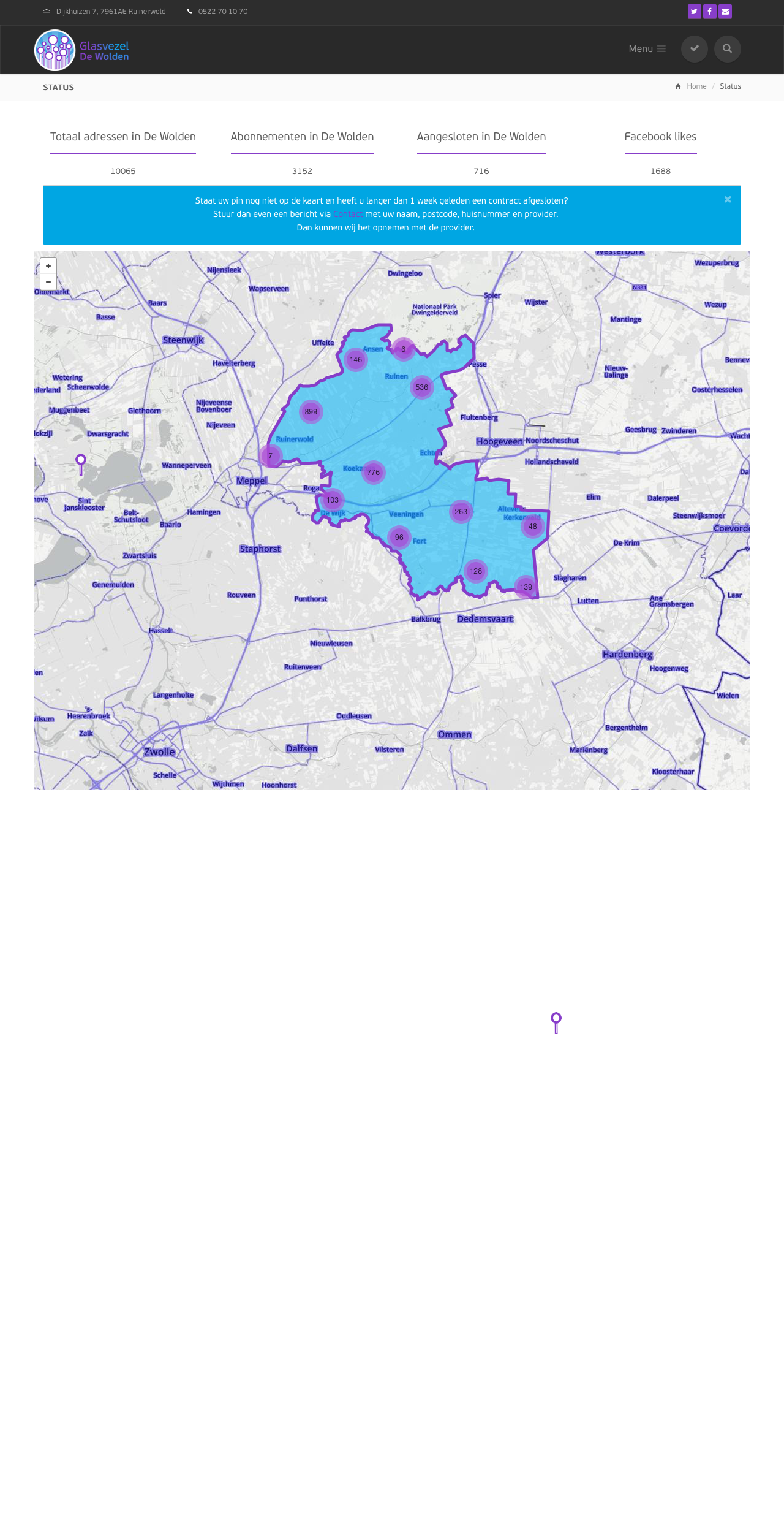 Glasvezel De Wolden operational status map