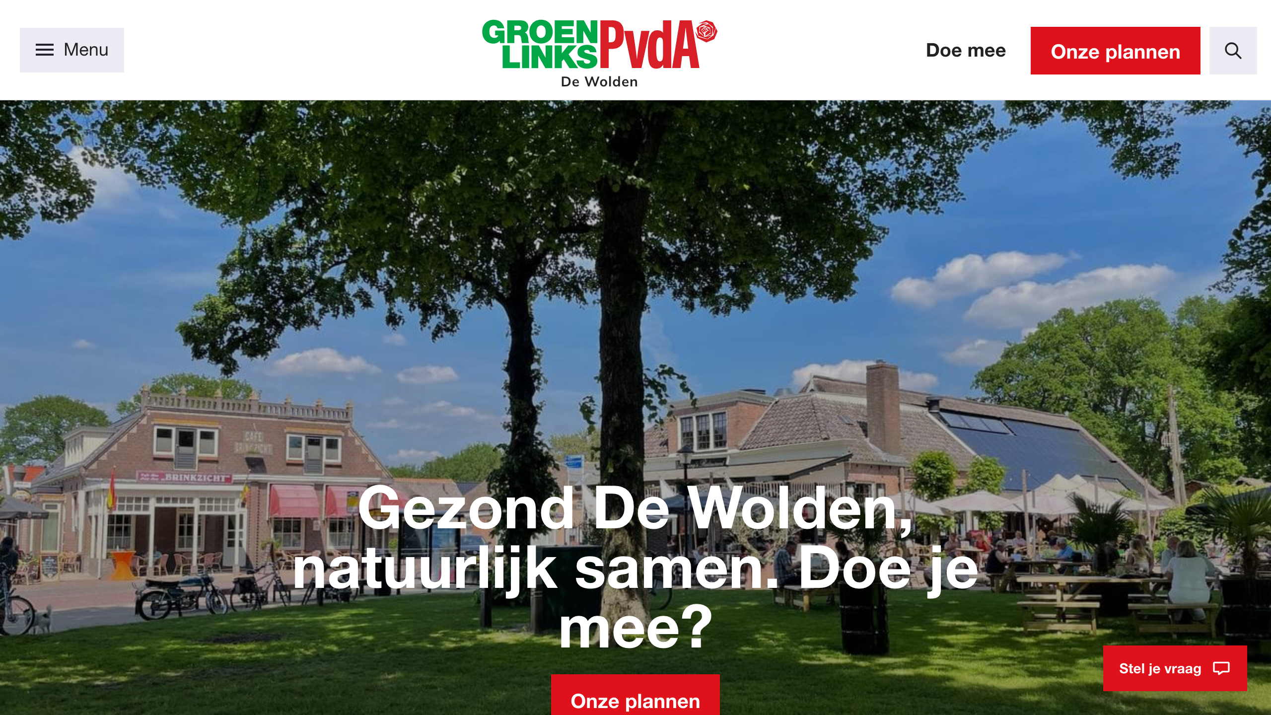 Screenshot of the GroenLinks-PvdA De Wolden campaign website
